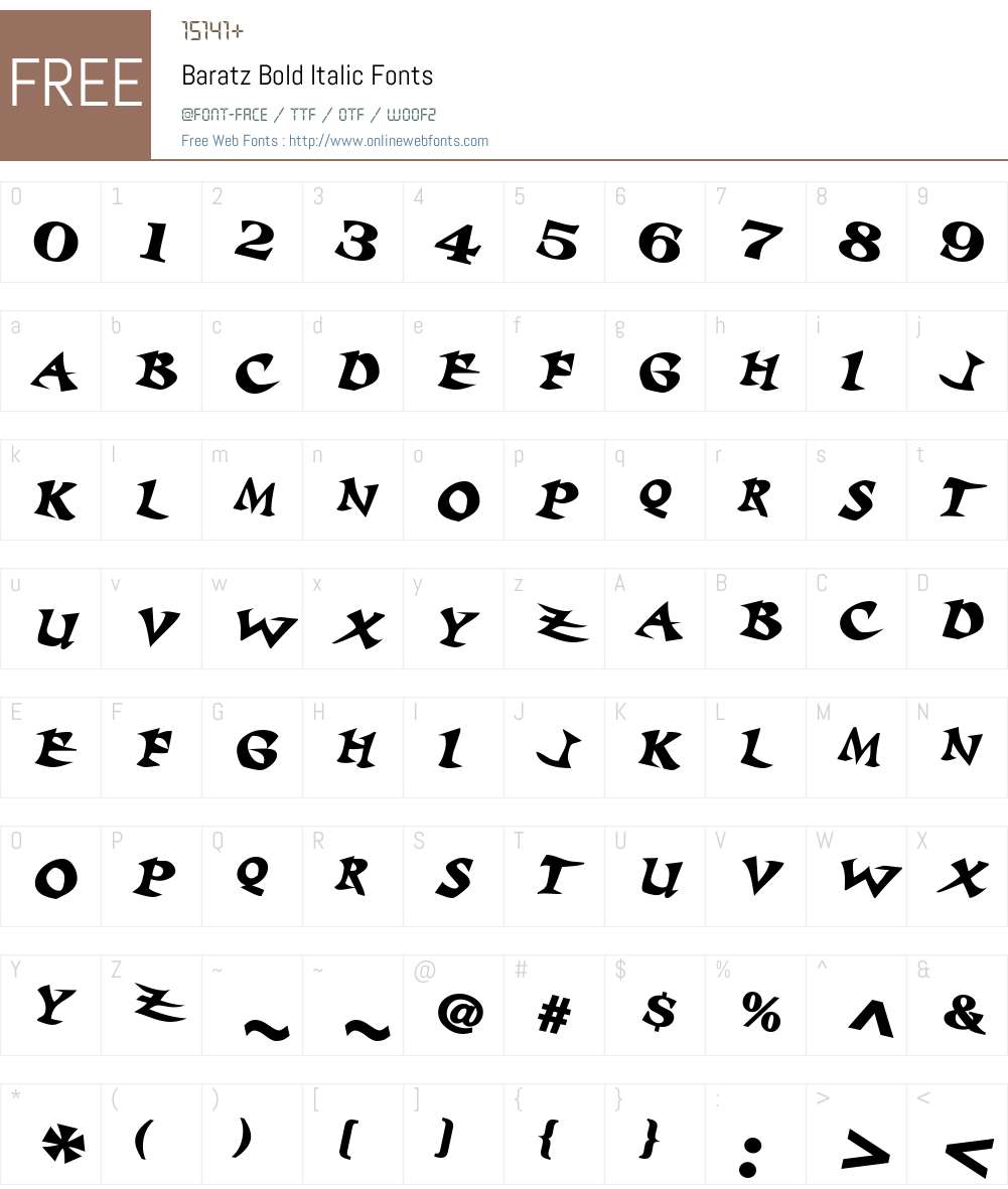 Baratz Font Screenshots