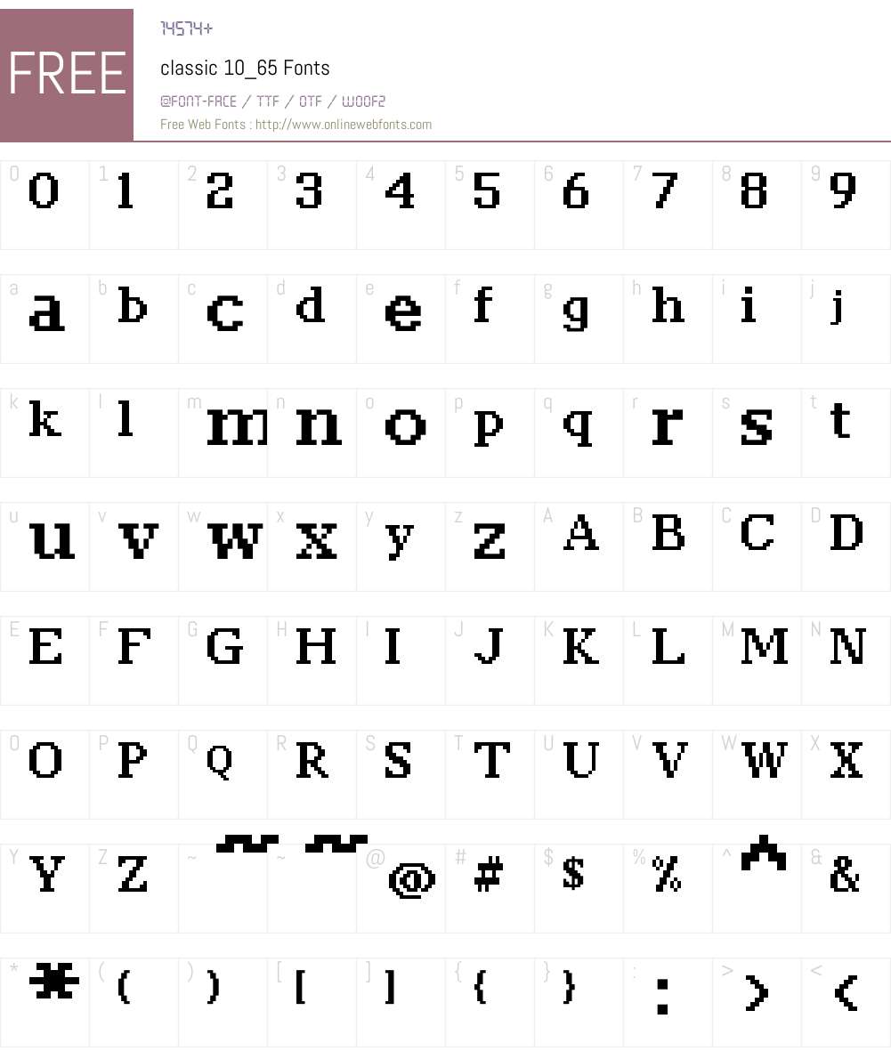 classic 10_65 Font Screenshots