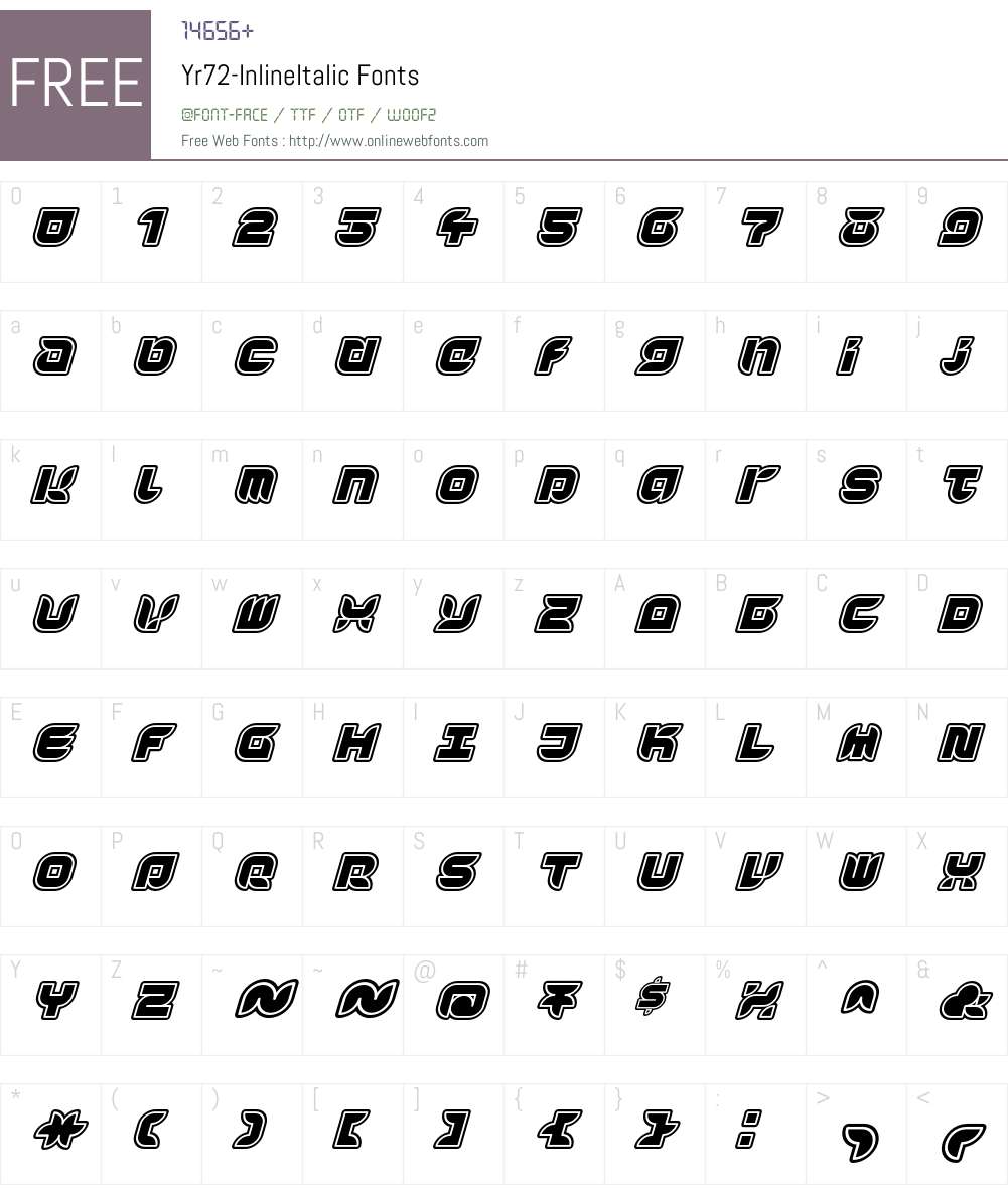 Yr72 Font Screenshots