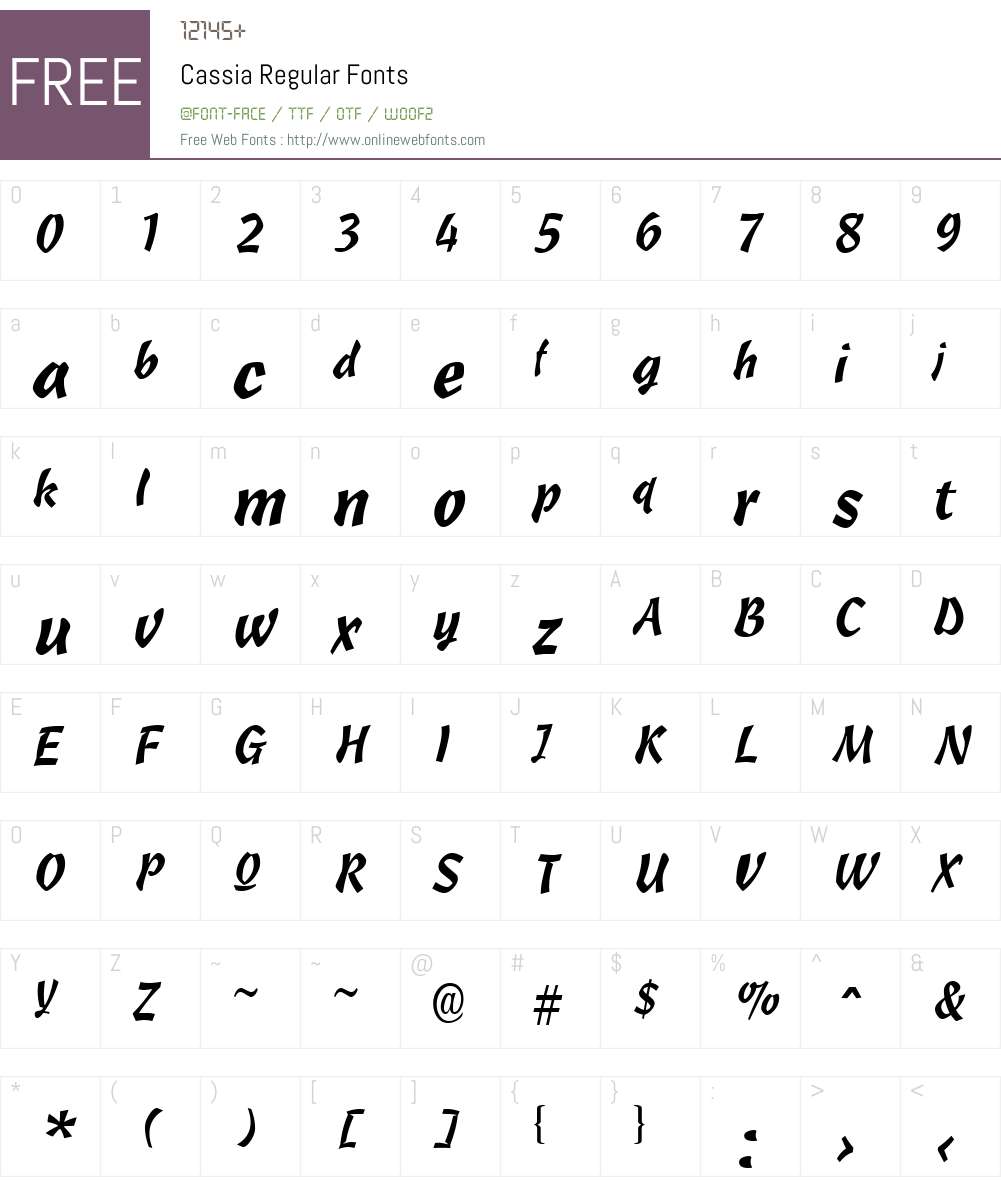 Cassia Font Screenshots
