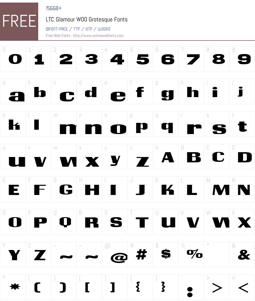 LTCGlamourW00-Grotesque Font Screenshots