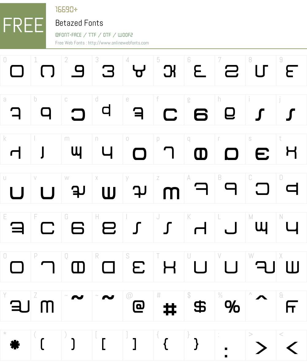Betazed Font Screenshots