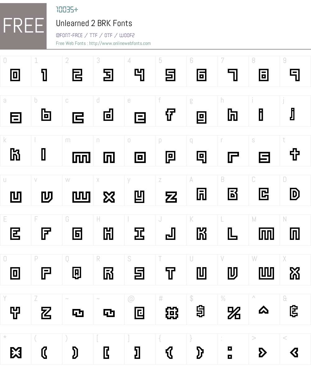 Unlearned 2 BRK Font Screenshots