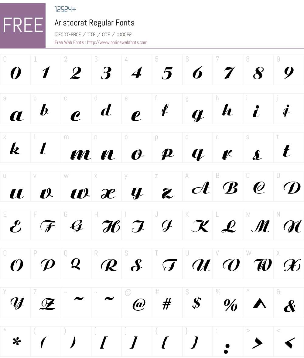 Aristocrat Font Screenshots
