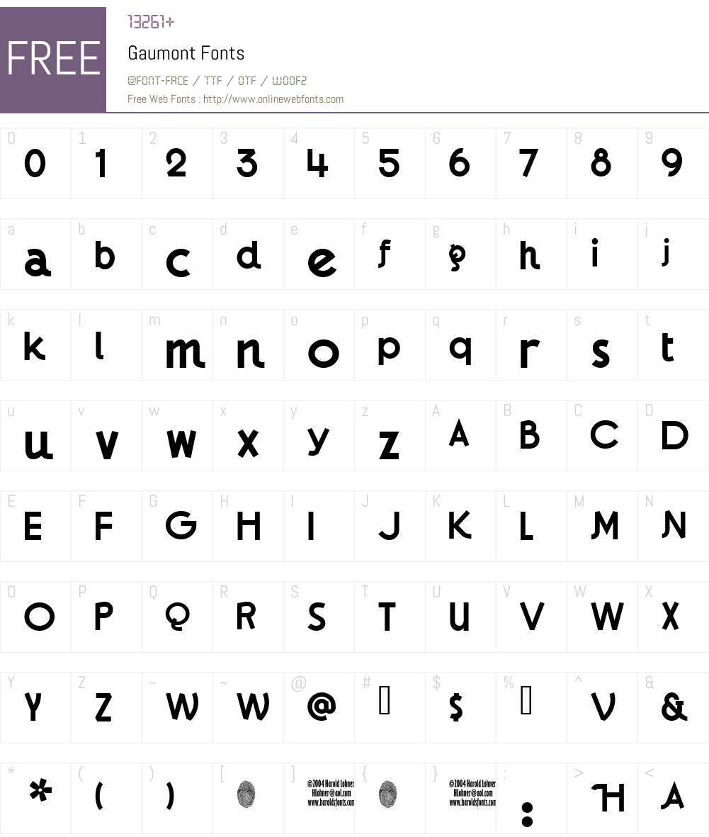 Gaumont Font Screenshots