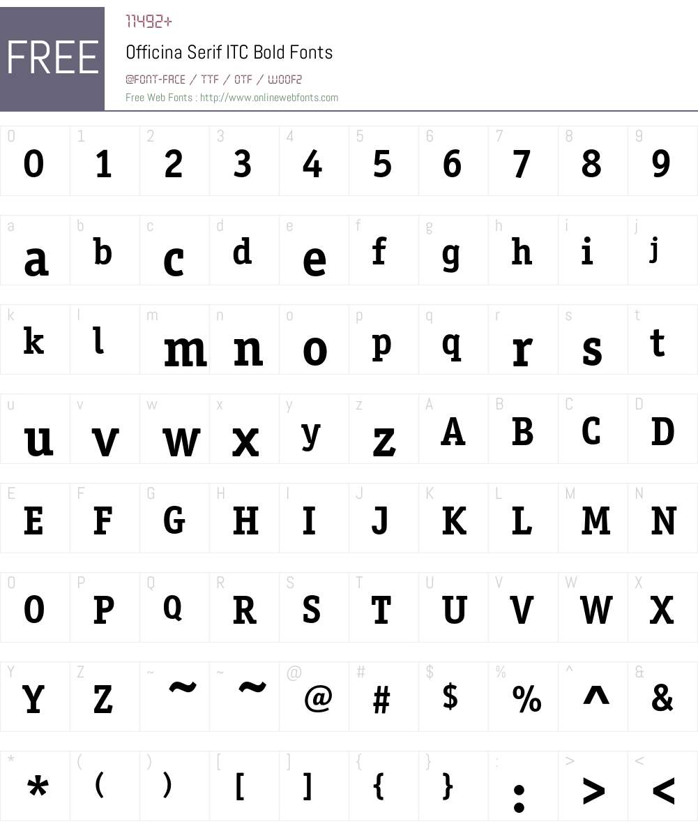 Officina Serif ITC Font Screenshots