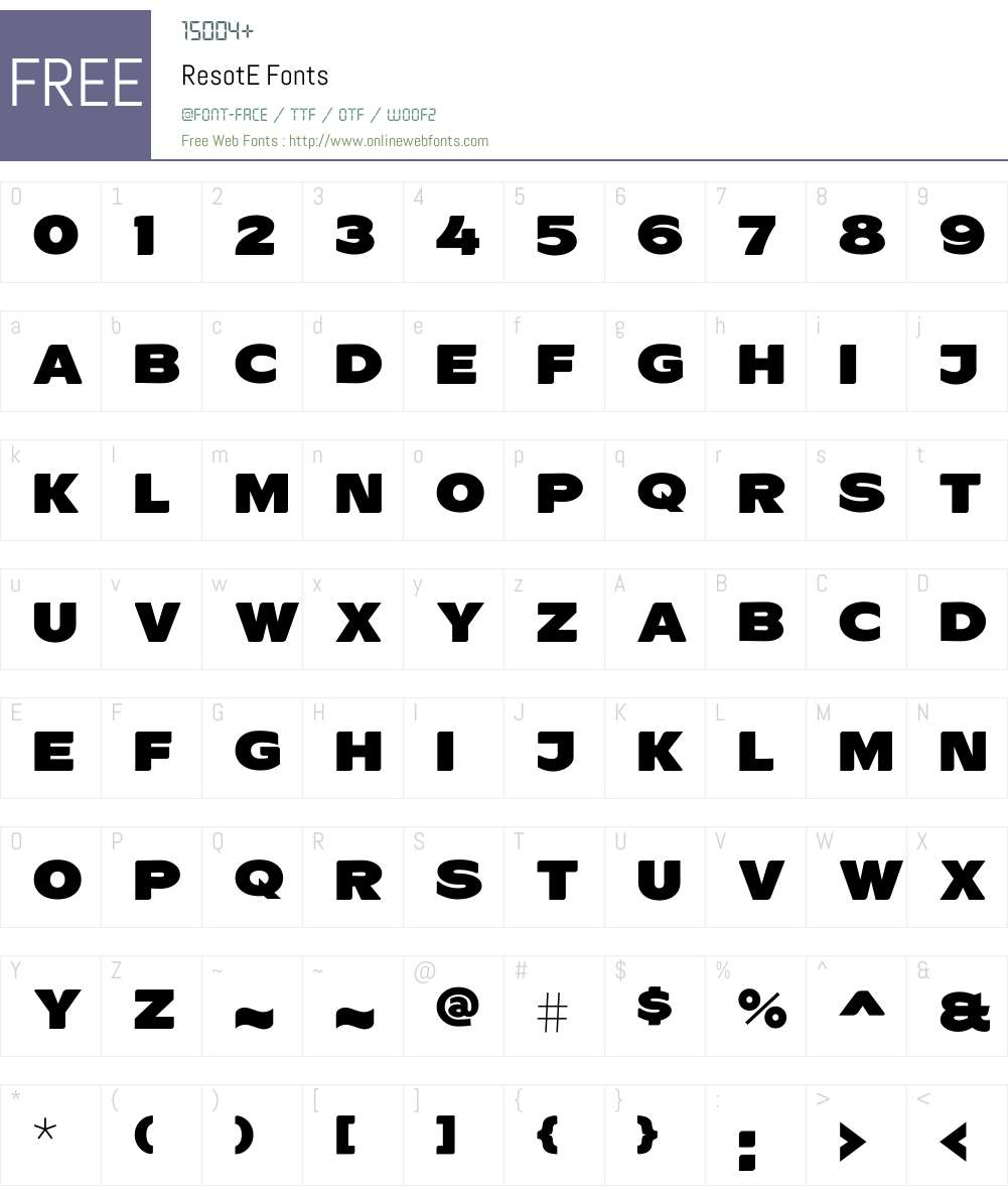 ResotE Font Screenshots