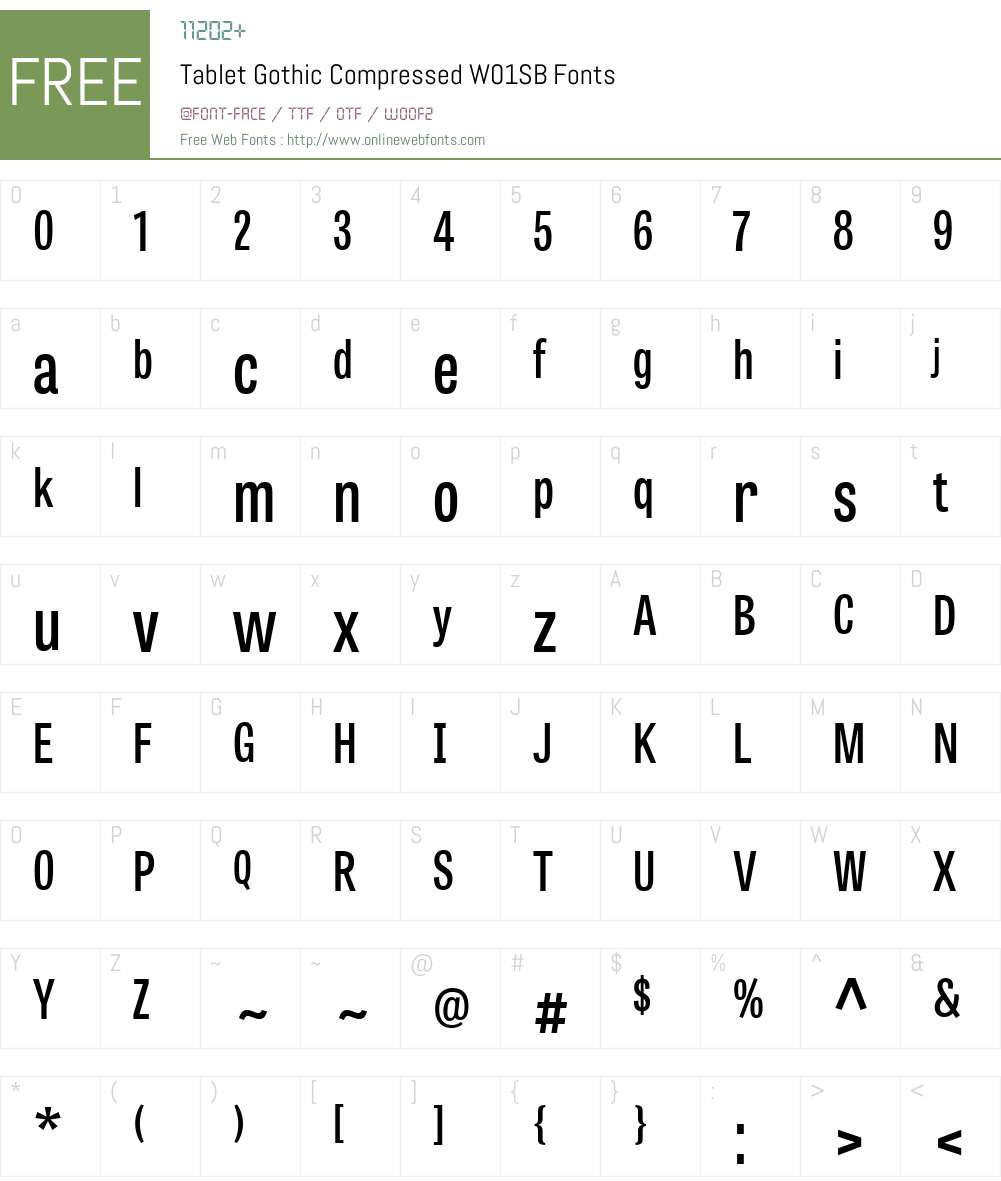TabletGothicCompressedW01-SB Font Screenshots