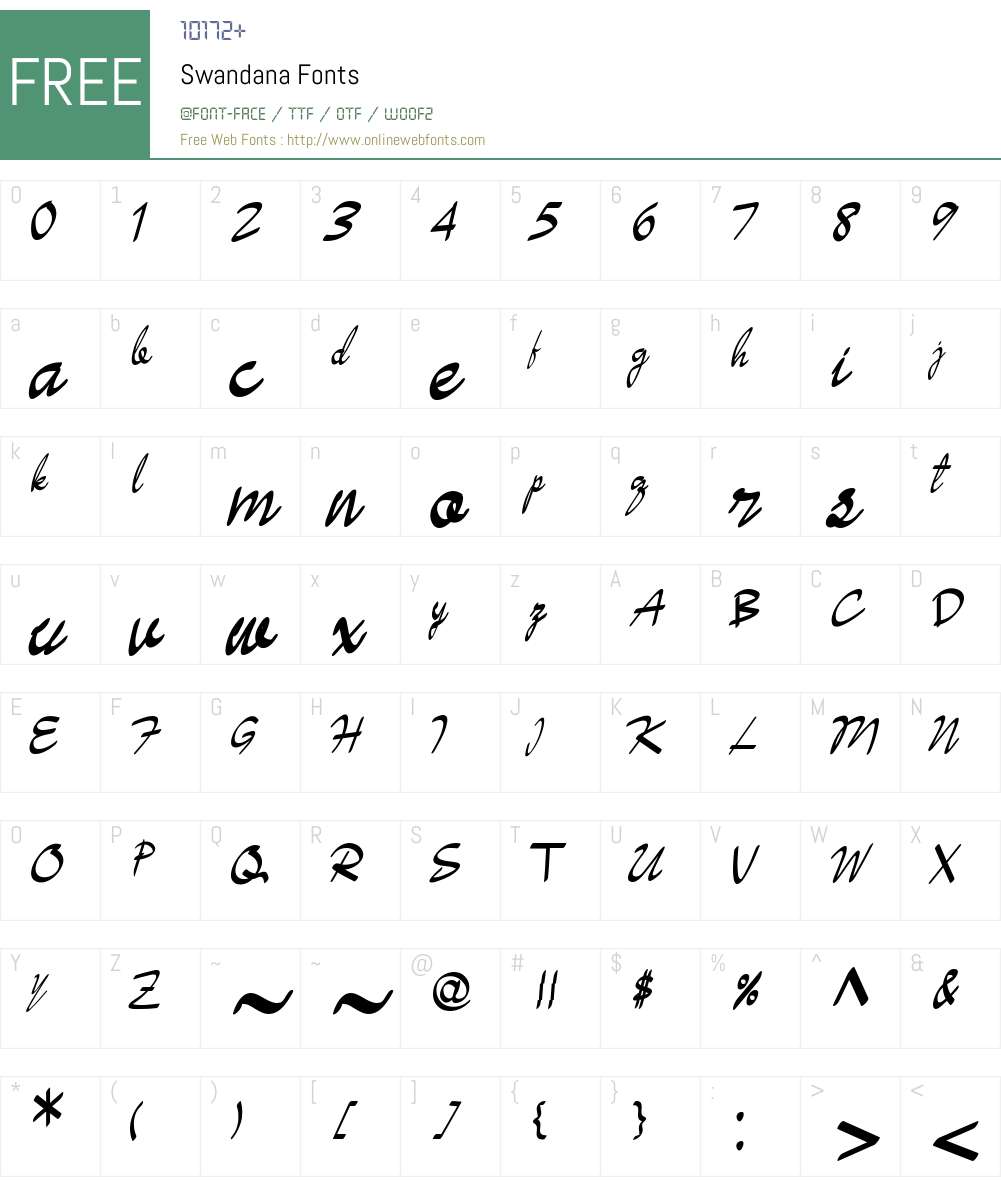 Swandana Font Screenshots