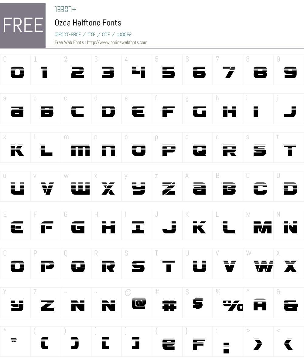 Ozda Halftone Font Screenshots