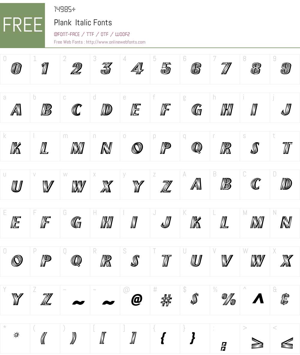 Plank Font Screenshots