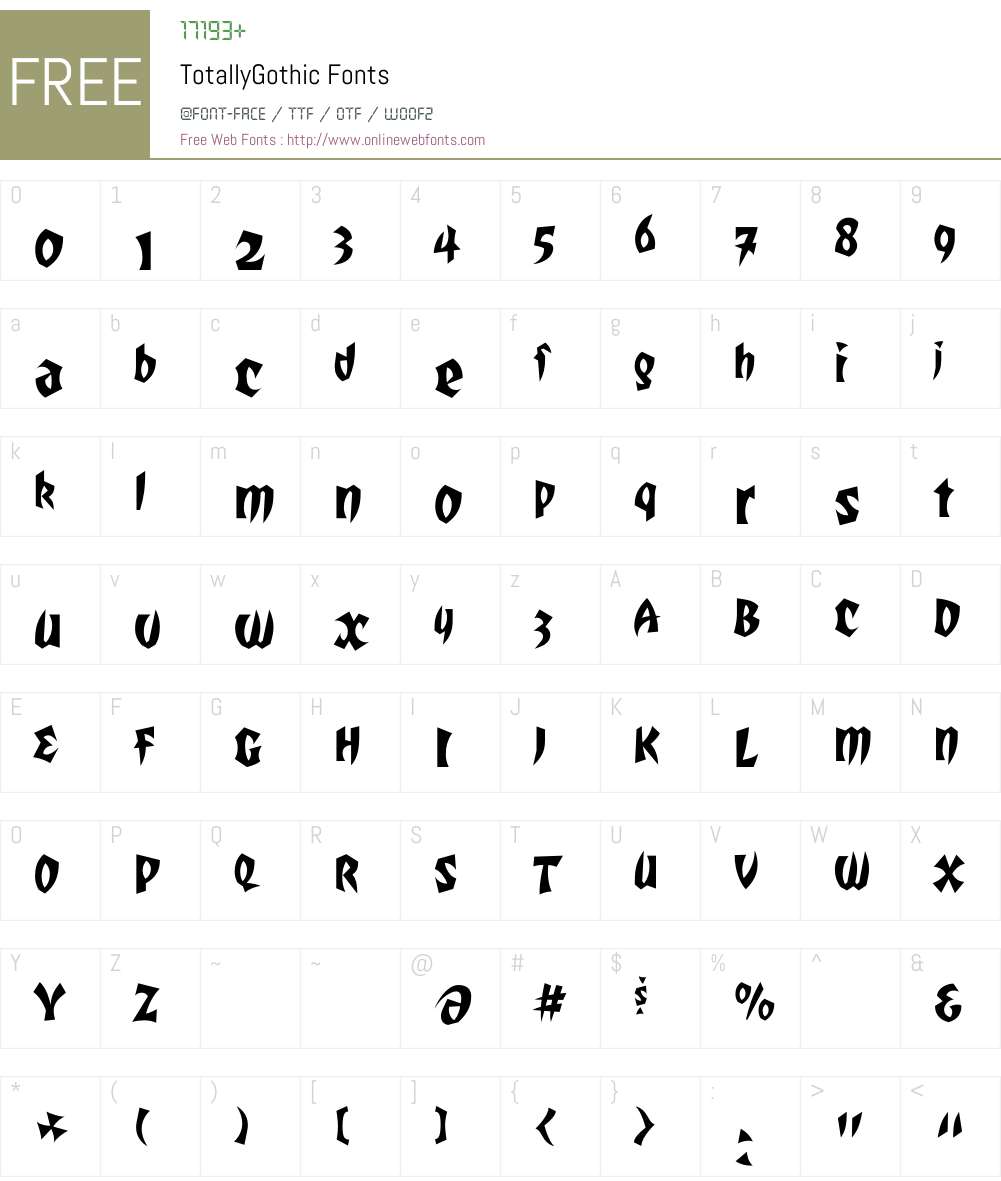 TotallyGothic Font Screenshots