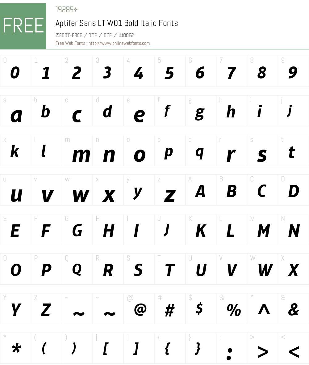 AptiferSansLTW01-BoldItalic Font Screenshots