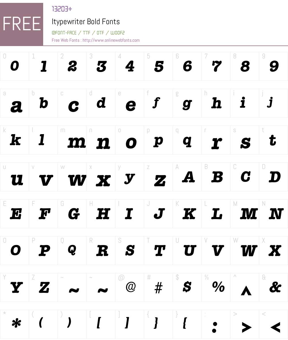 Itypewriter Font Screenshots