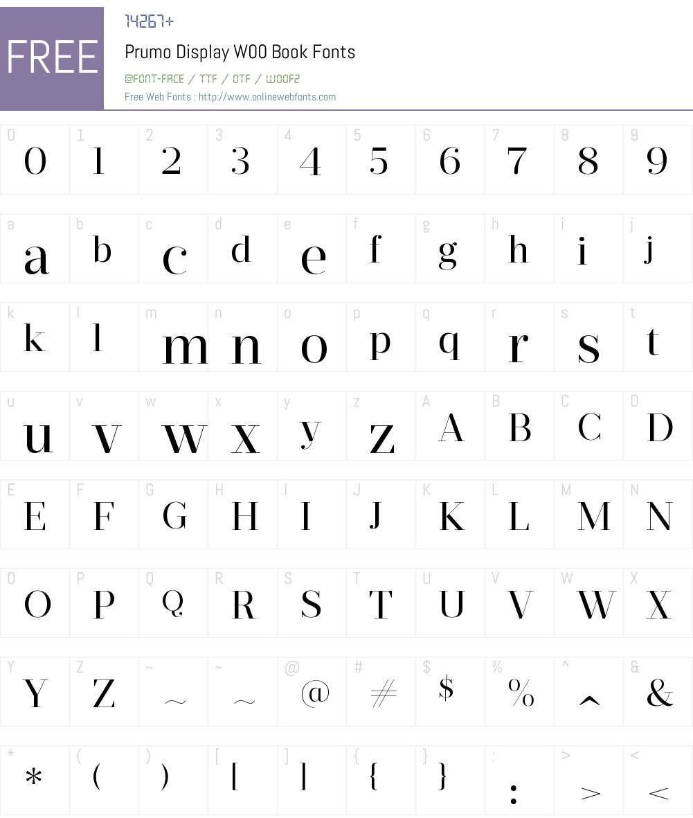 PrumoDisplayW00-Book Font Screenshots