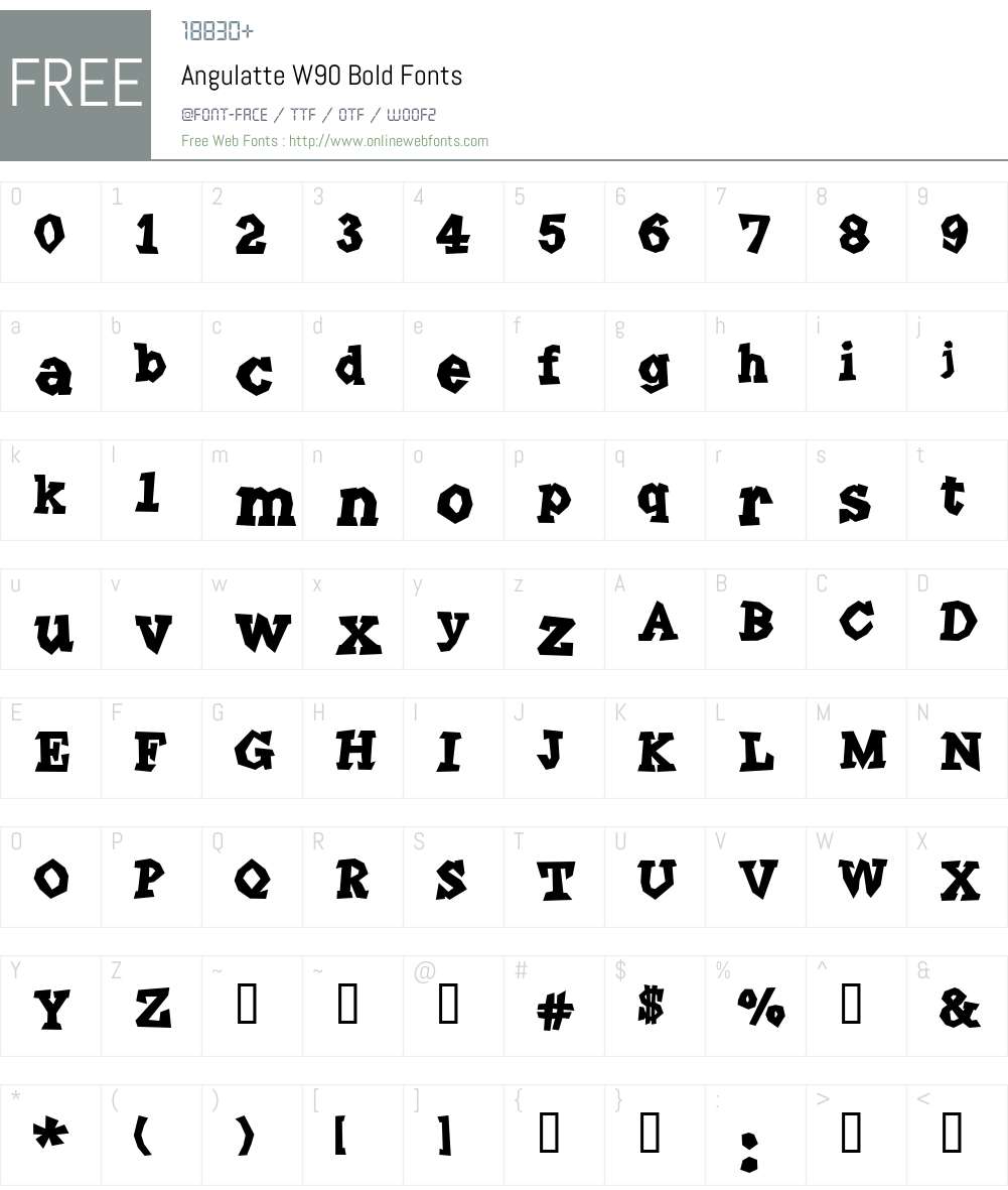 Angulatte Font Screenshots