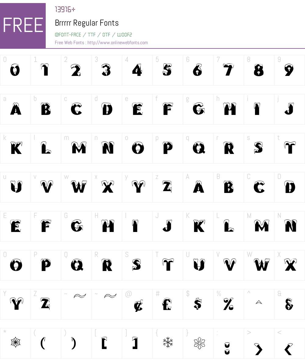 Brrrrr Font Screenshots