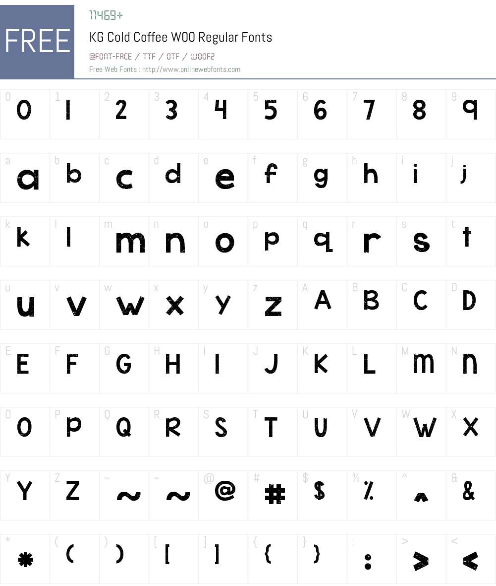 KGColdCoffeeW00-Regular Font Screenshots