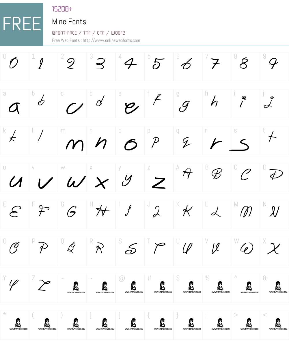 Mine Font Screenshots