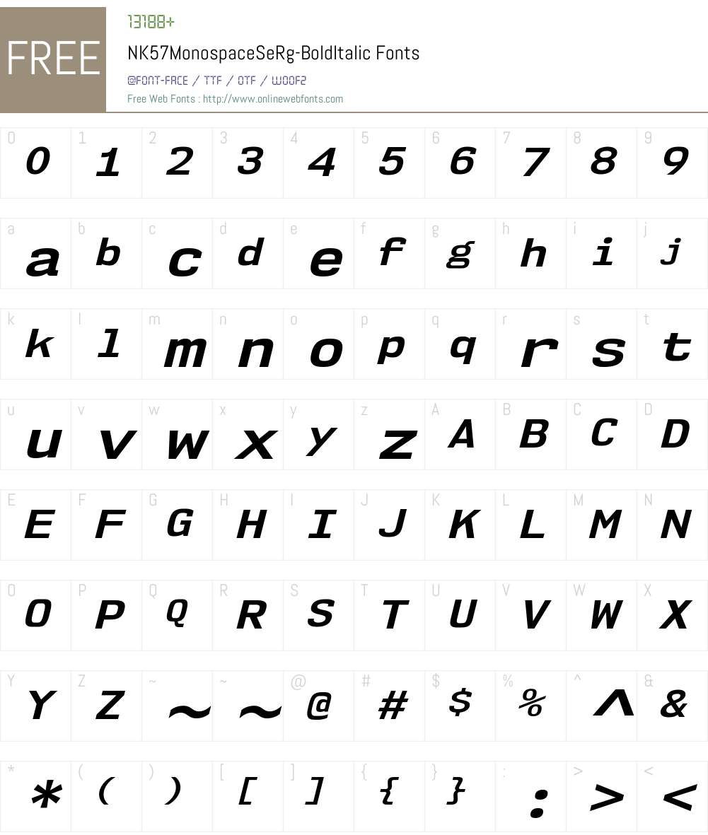 NK57 Monospace Font Screenshots