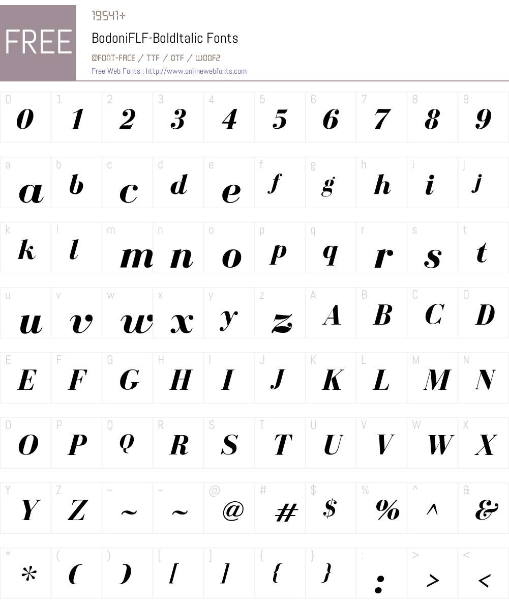 BodoniFLF Font Screenshots
