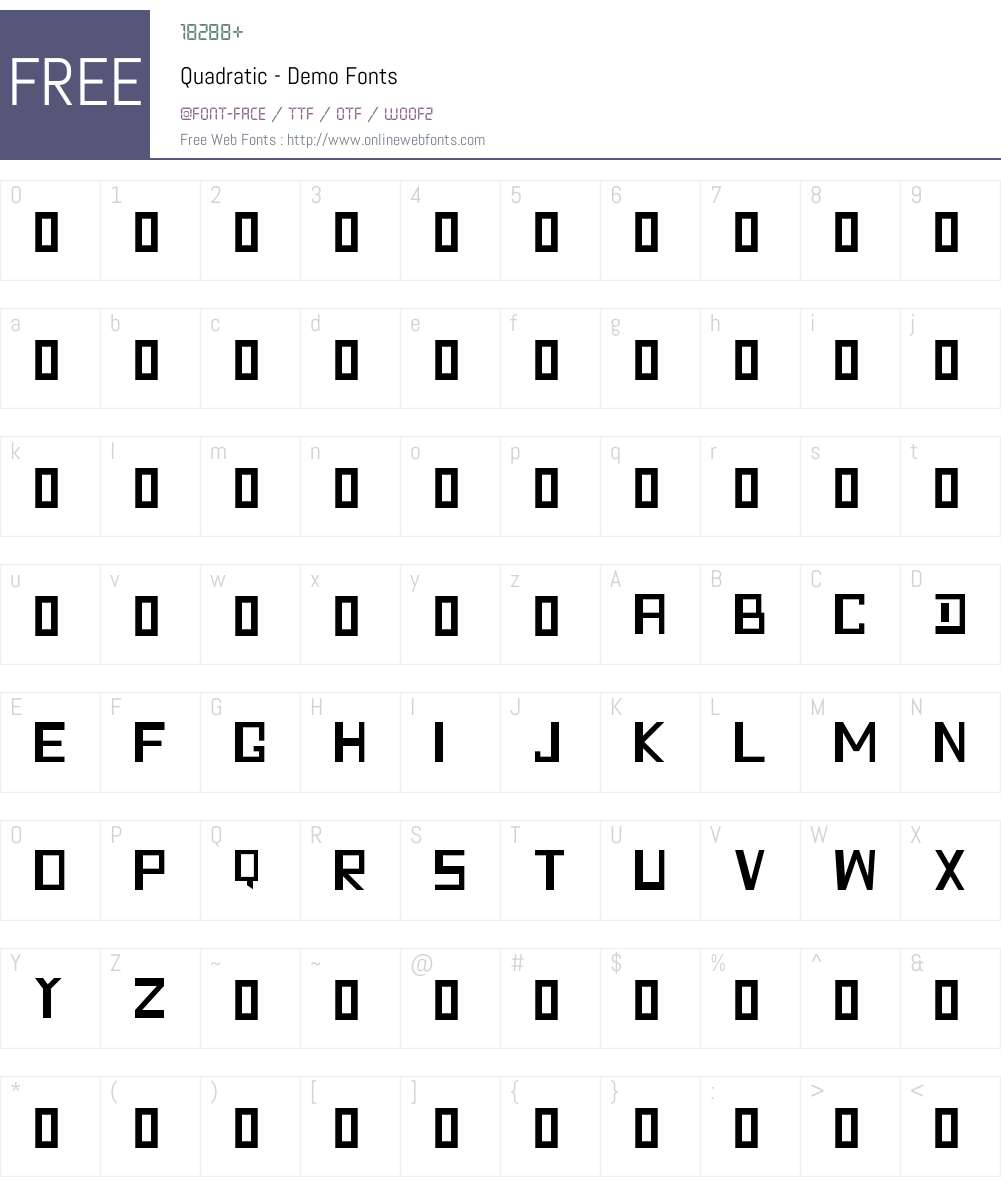 Quadratic - Demo Font Screenshots