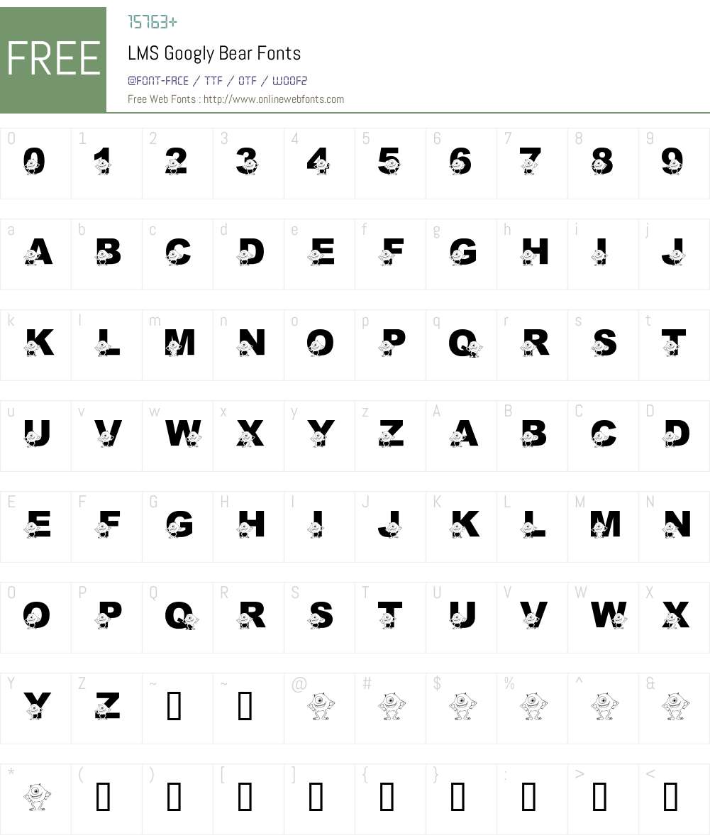 LMS Googly Bear Font Screenshots