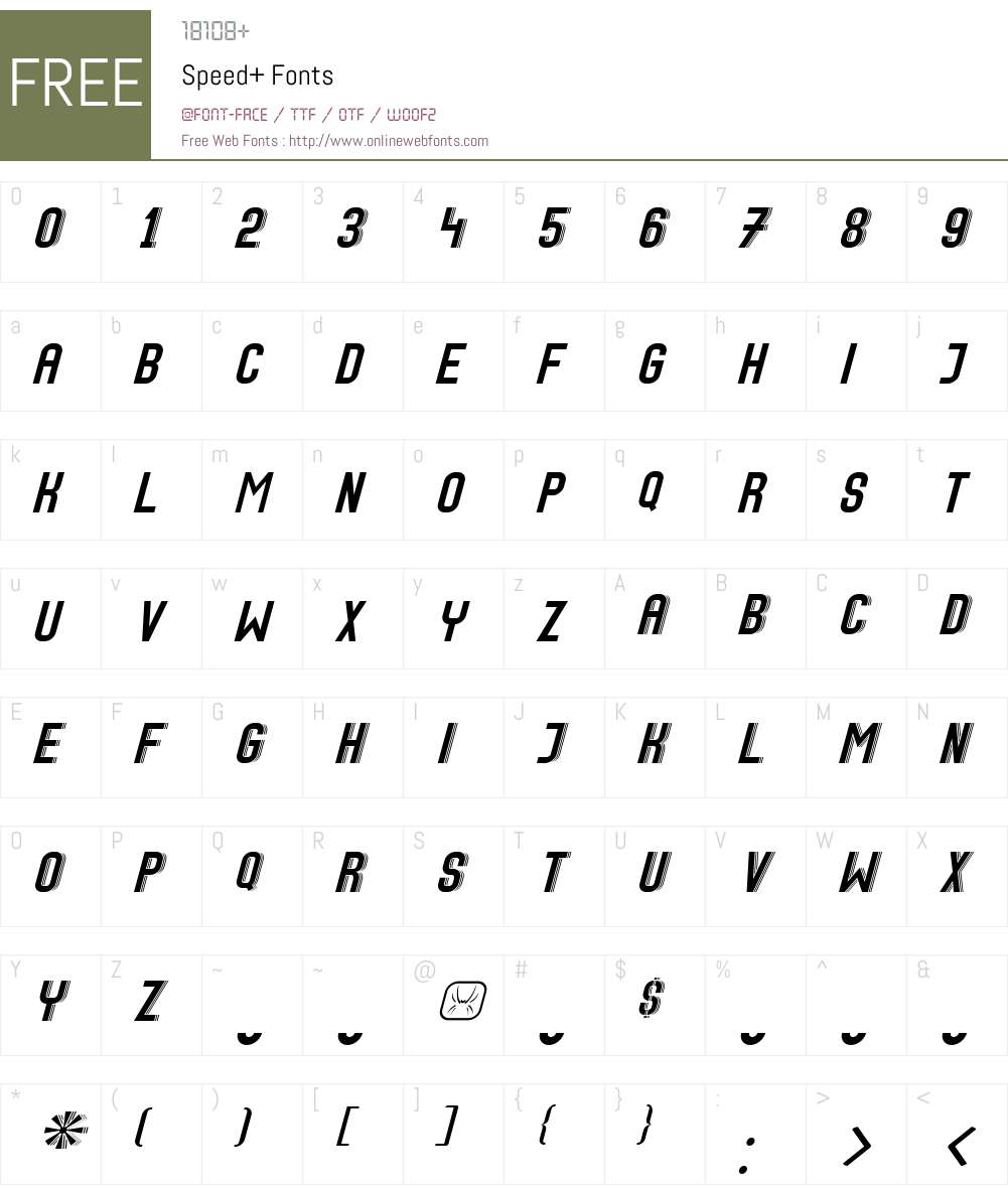 Speed+ Font Screenshots