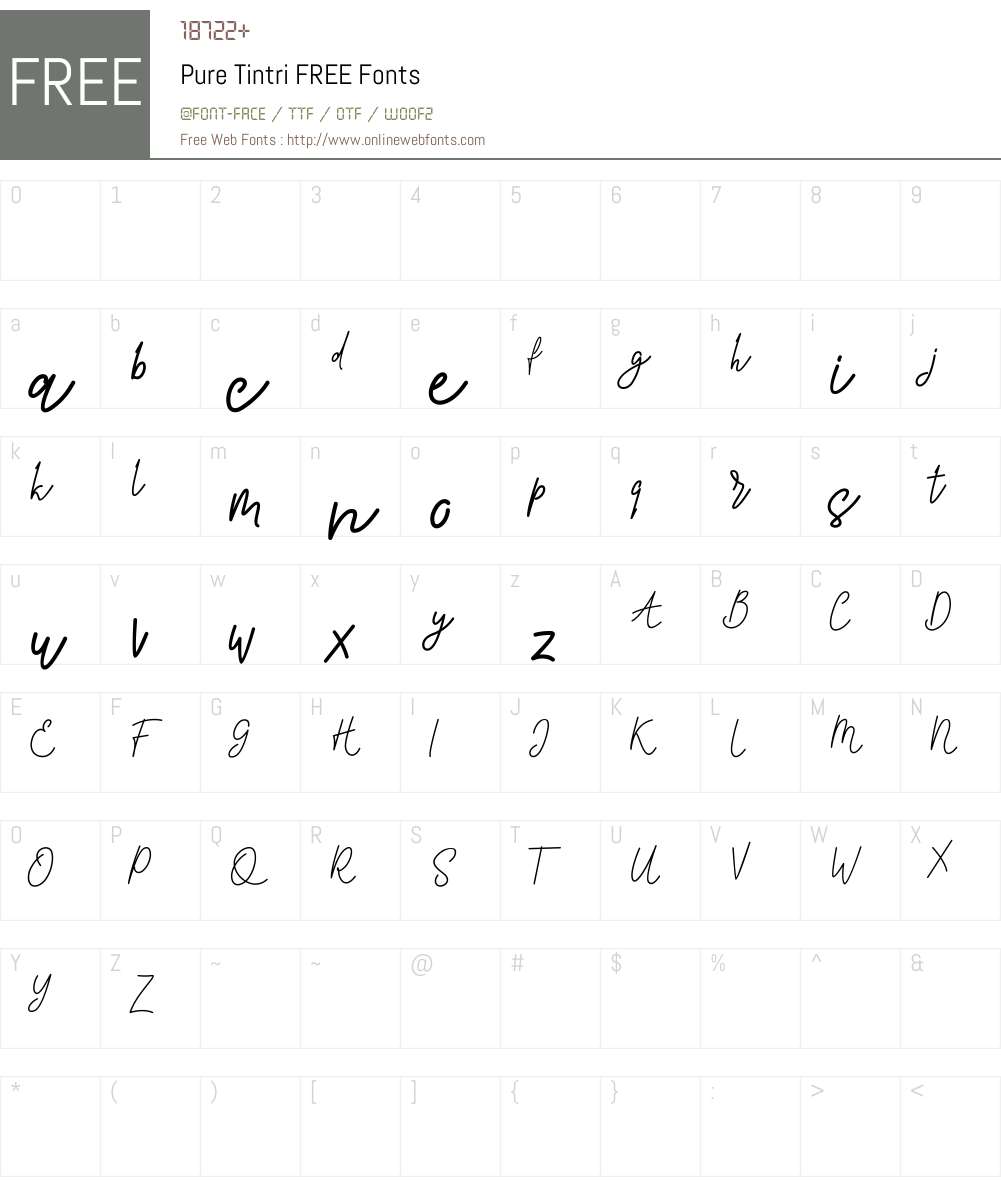 Pure Tintri FREE Font Screenshots