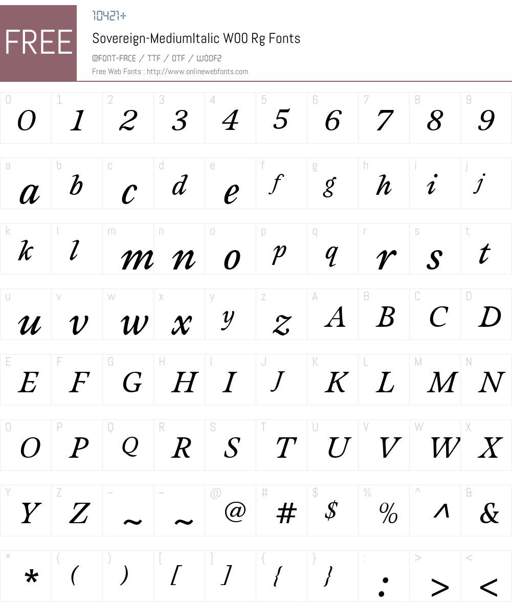 Sovereign Font Screenshots