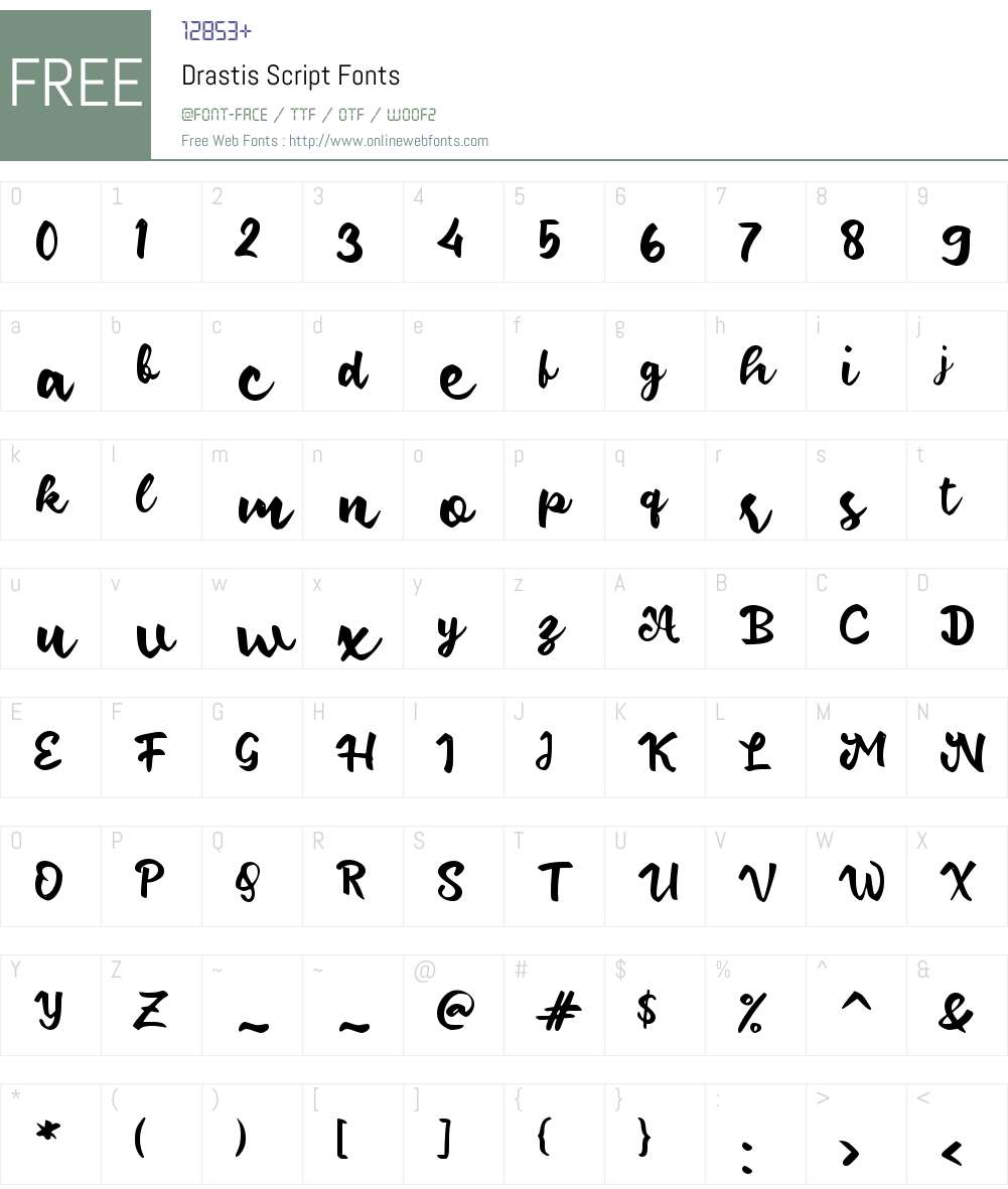 d Drastis Script Font Screenshots