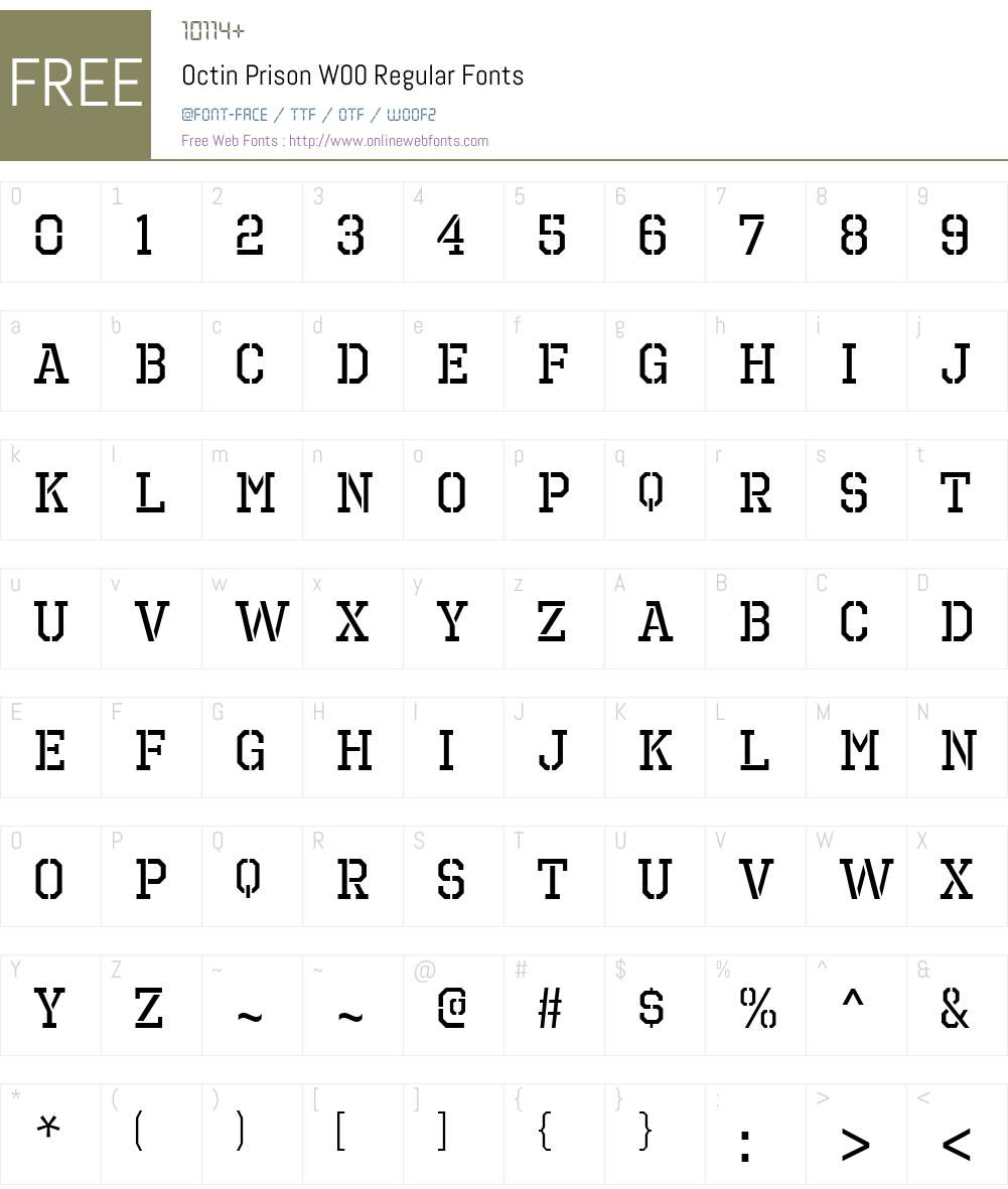 OctinPrisonW00-Regular Font Screenshots