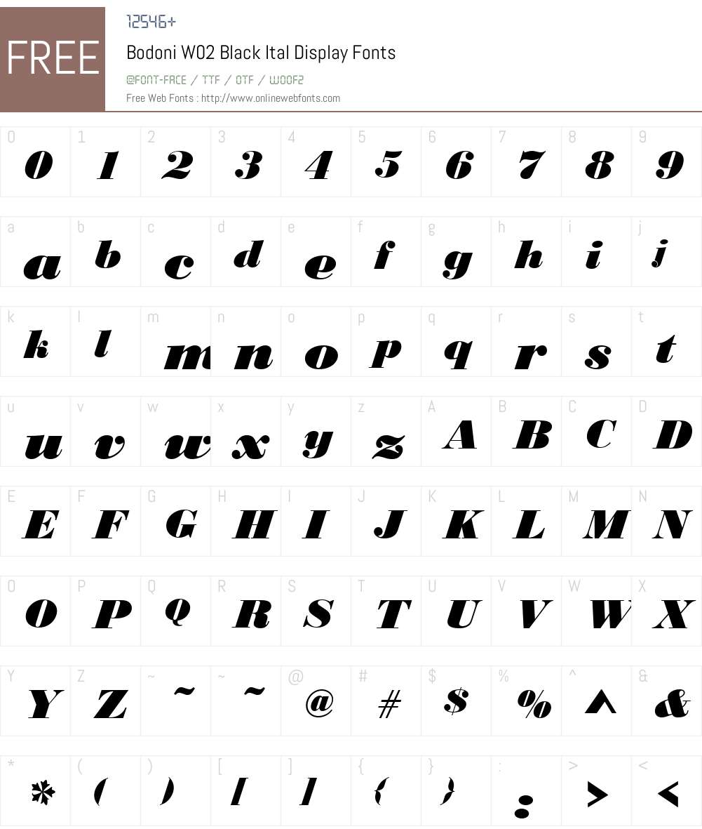 Bodoni Font Screenshots
