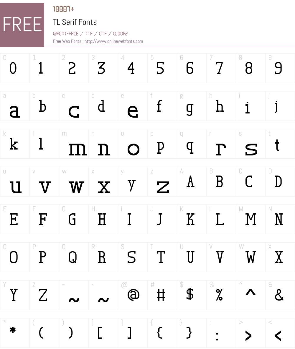 TL Serif 1.0 Sun Jan 08 19:15:04 1995 Fonts Free Download ...