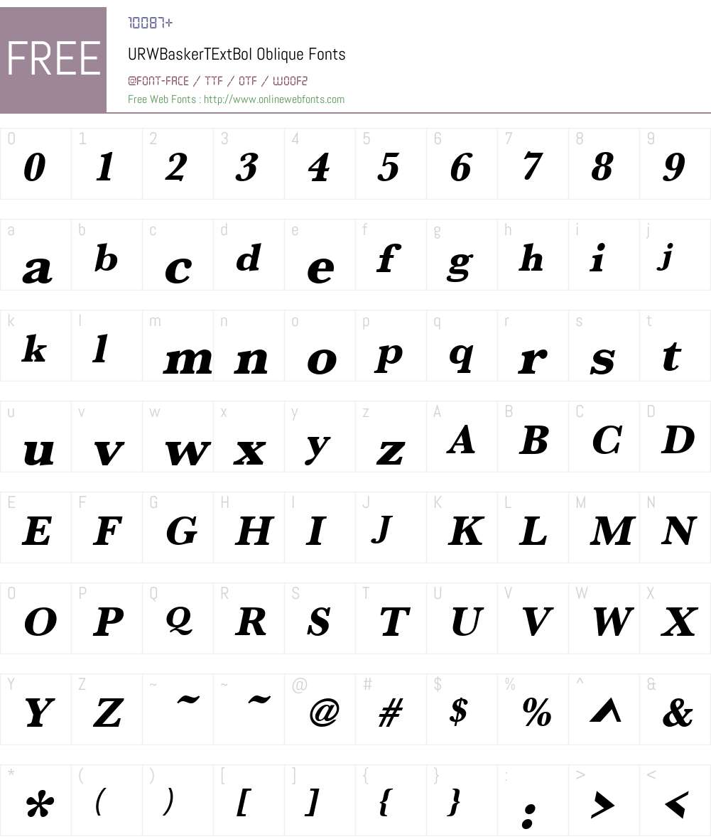 URWBaskerTExtBol Font Screenshots