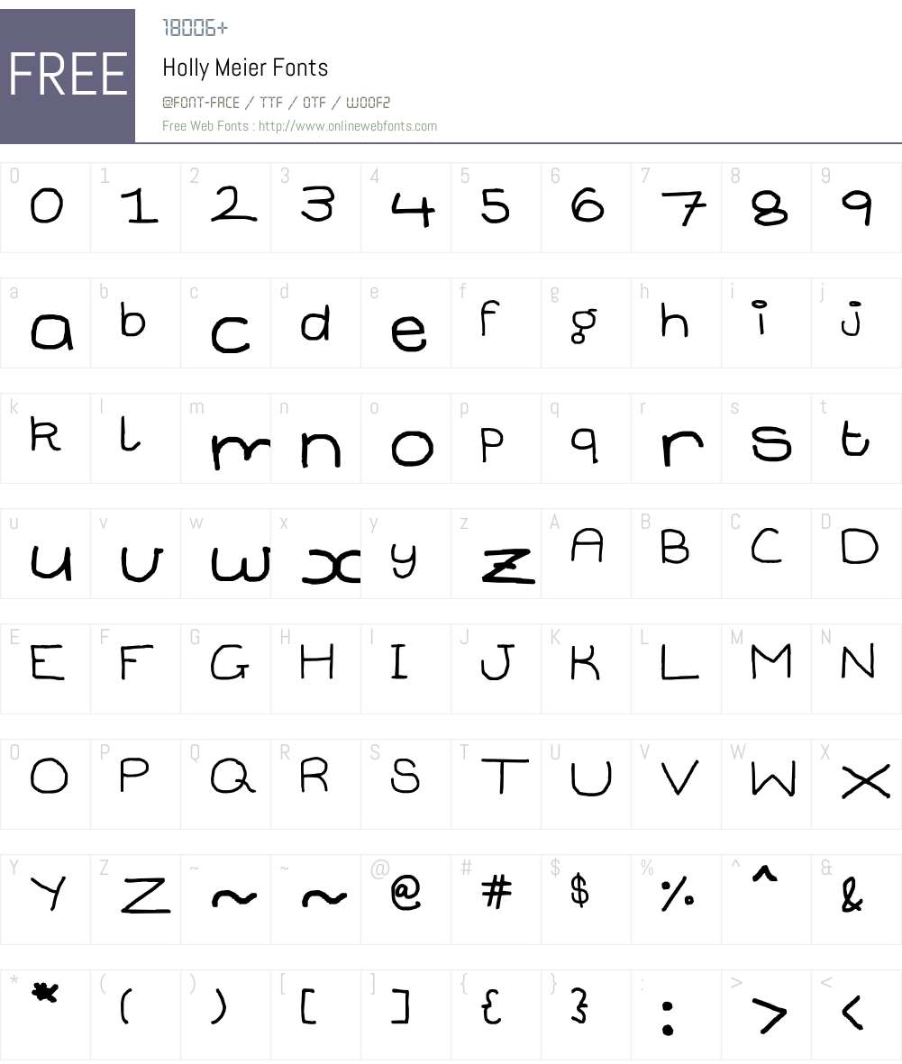 Holly Meier Font Screenshots