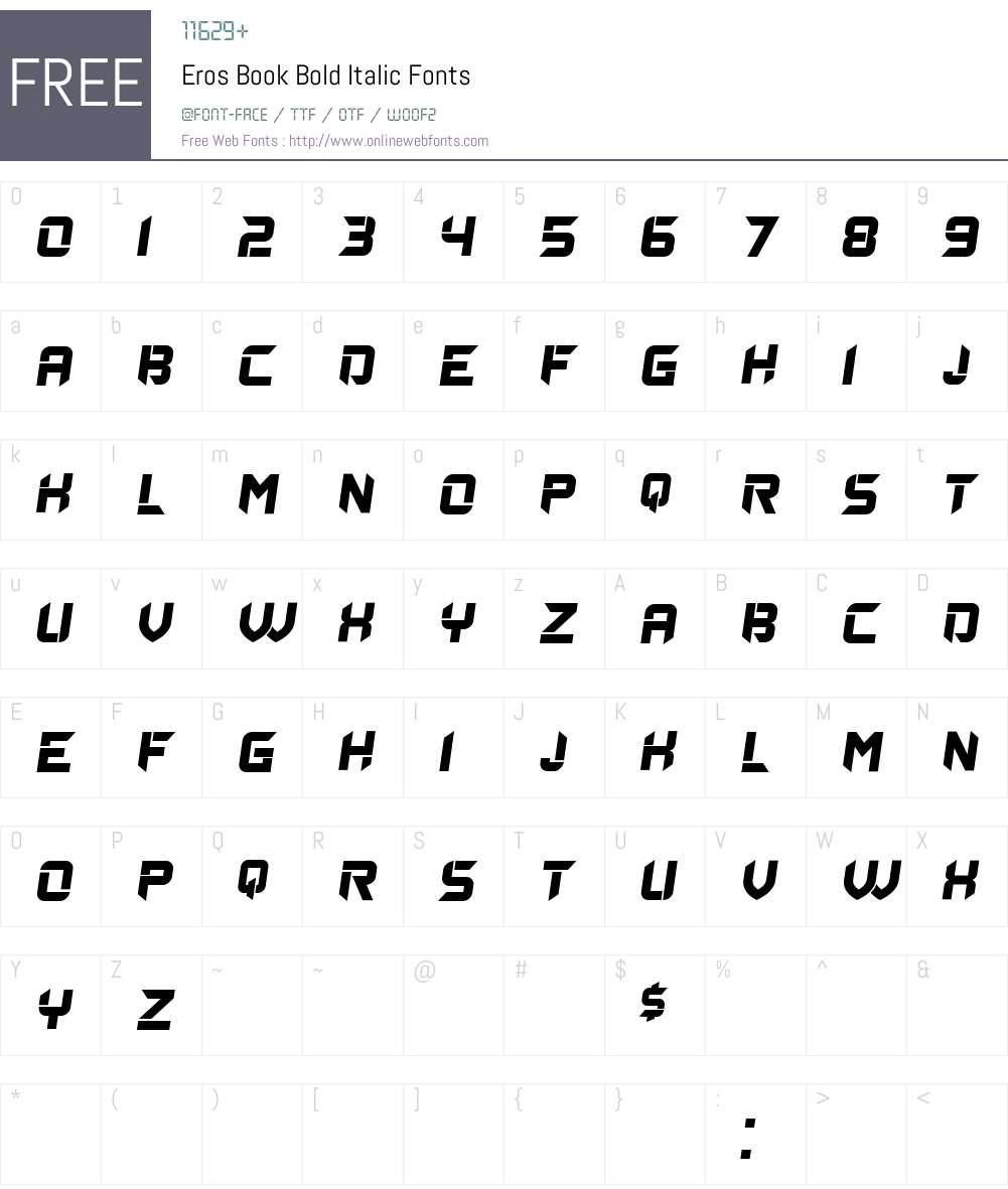 Eros Book Font Screenshots