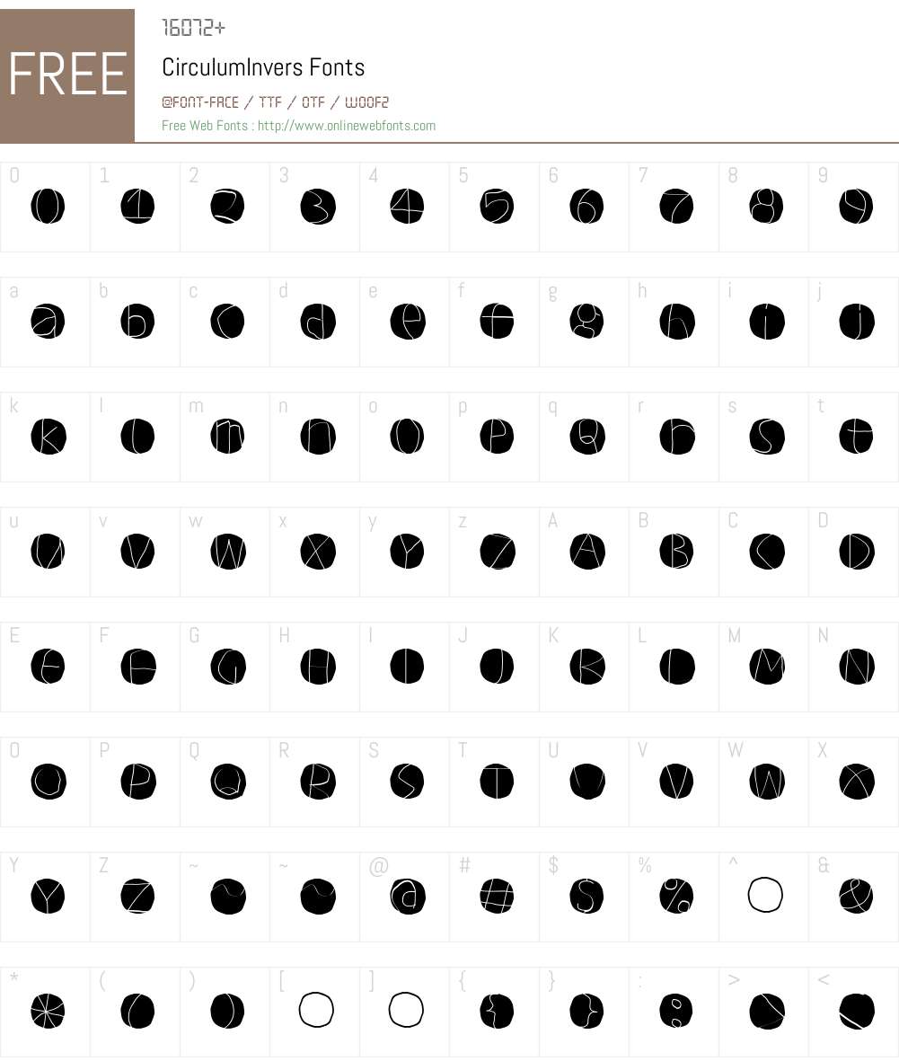 CirculumInvers Font Screenshots