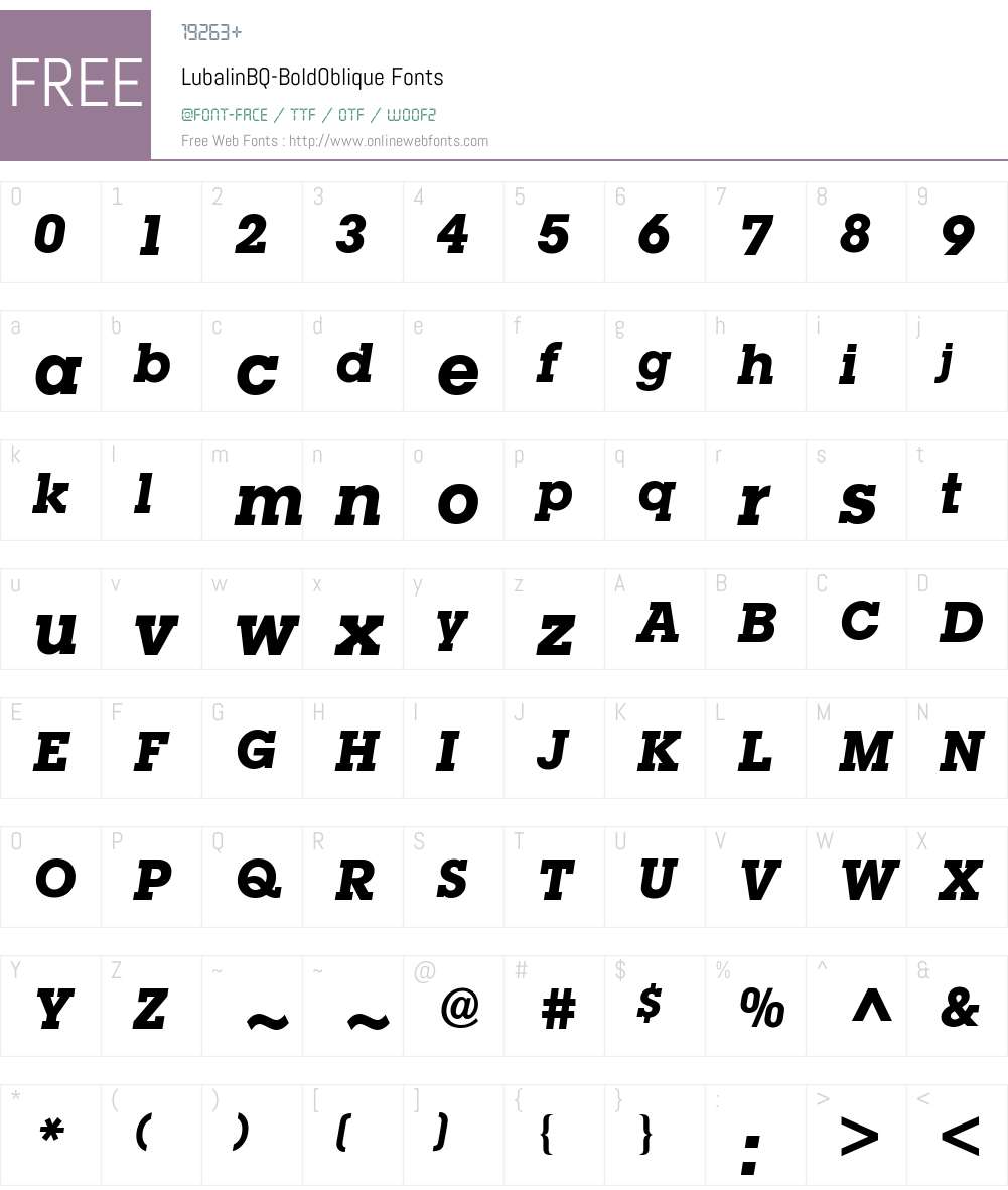 Lubalin BQ Font Screenshots