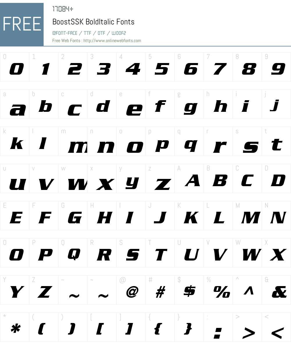 BoostSSK Font Screenshots