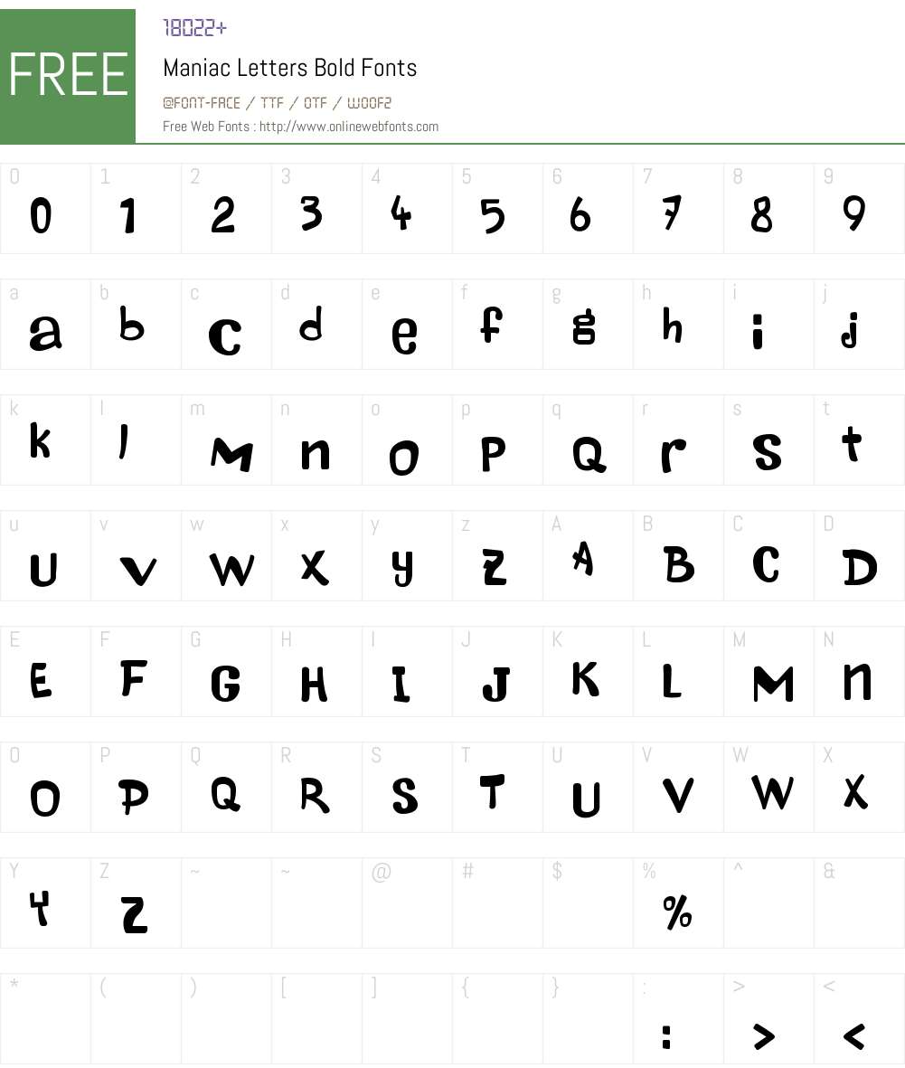 Maniac Letters Font Screenshots