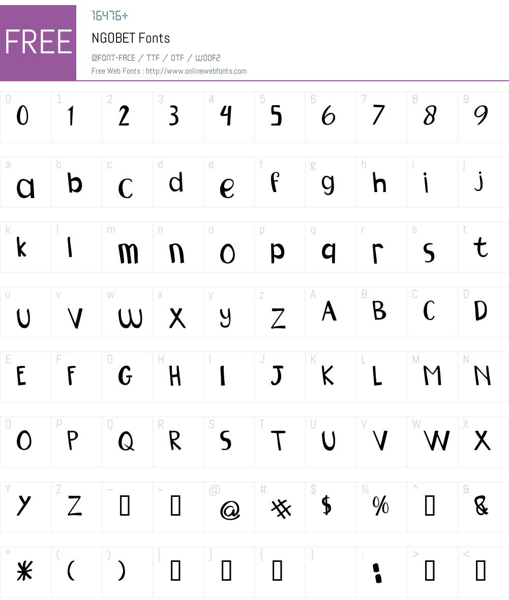 NGOBET Font Screenshots