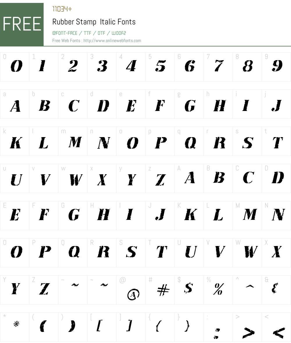 Rubber Stamp Font Screenshots