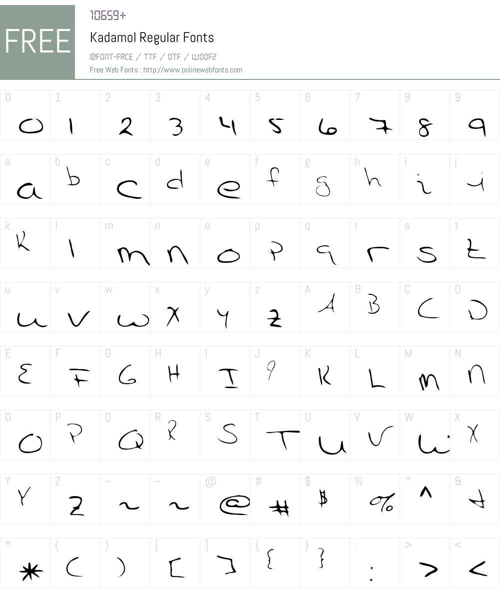 Kadamol Font Screenshots