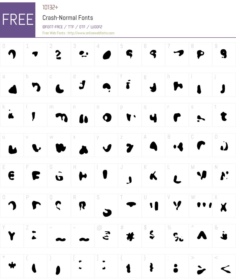 Crash Font Screenshots