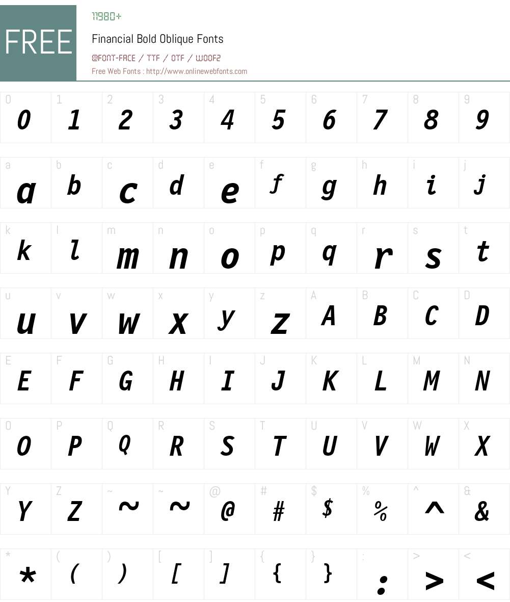 Financial Font Screenshots