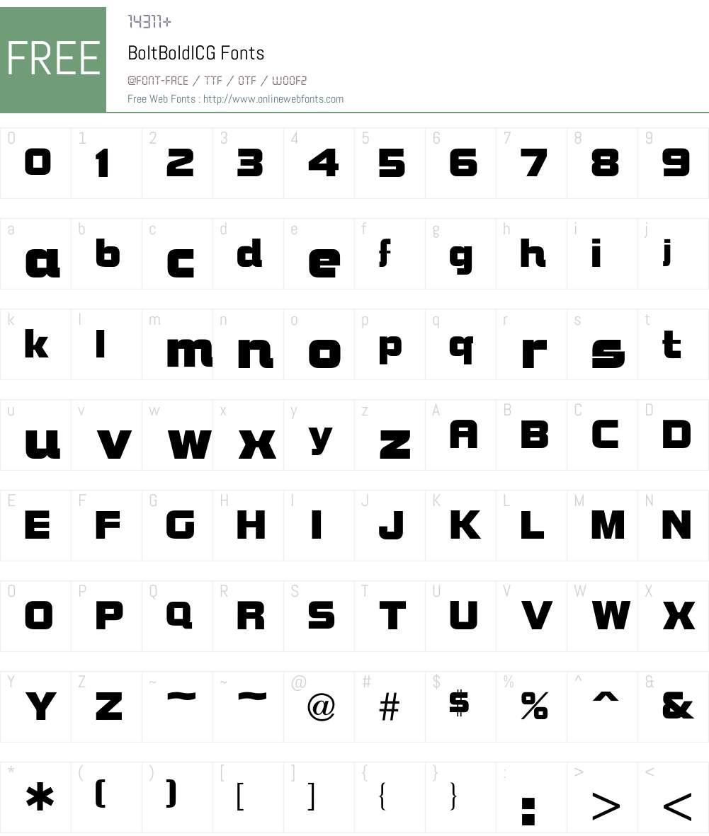 Bolt Font Screenshots