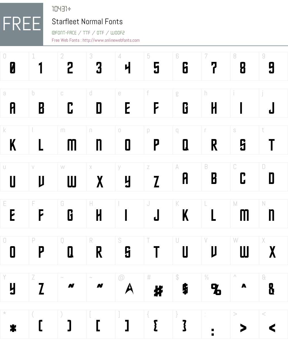 Starfleet Font Screenshots
