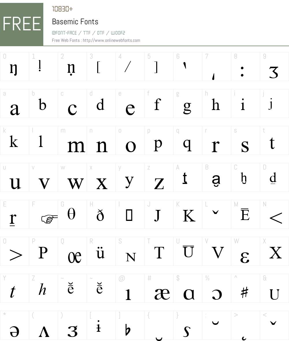Basemic Font Screenshots