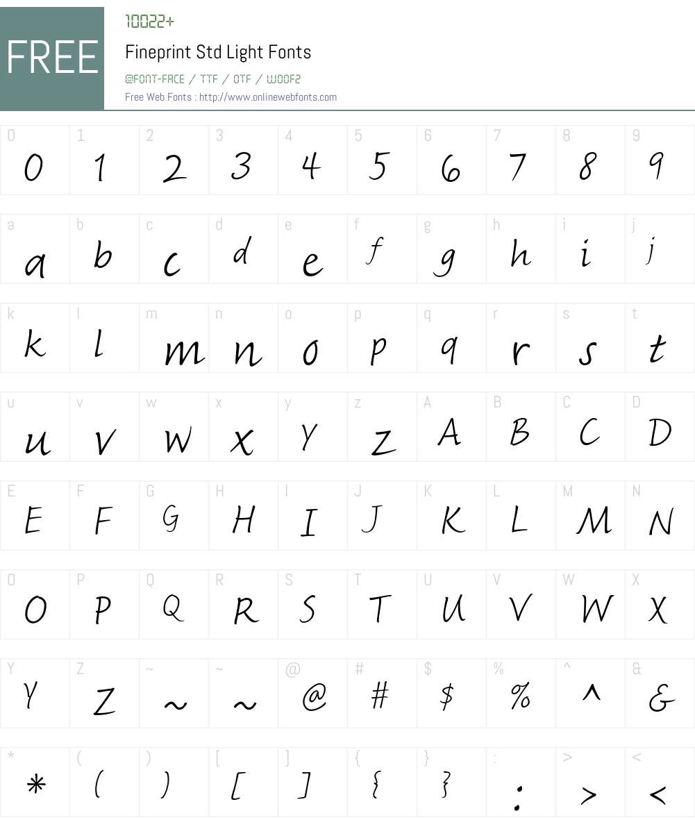 Fineprint Std Font Screenshots